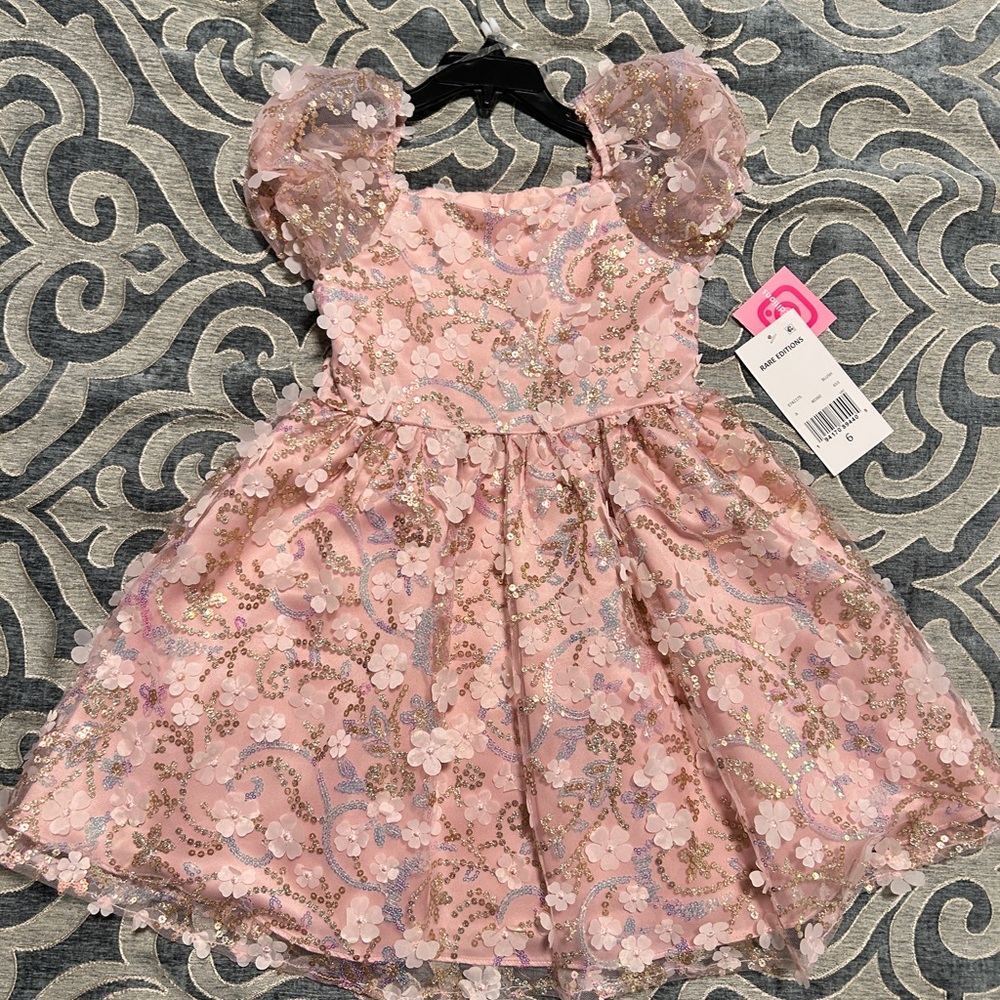 Rare Editions Pink Floral Formal Dress